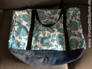 Selbstgenähte Strandtasche ohne Füllung