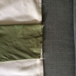 Babyschaukel Bild: Stoff 2 mittig auf den großen Stoff legen