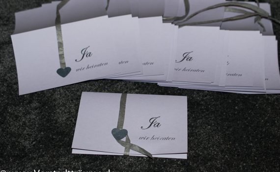 Hochzeitskarten schlicht mit Herz