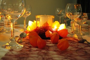 Lampionfrüchte Tischdekoration 2