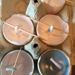 Docht und Holzspieße